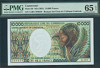 Cameroun, Central African States, P-20, (1981) 10,000 Francs, G.001 304839, PMG65-EPQ(200).jpg